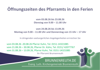 Buerozeiten Sommer 2026